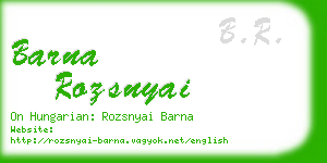 barna rozsnyai business card